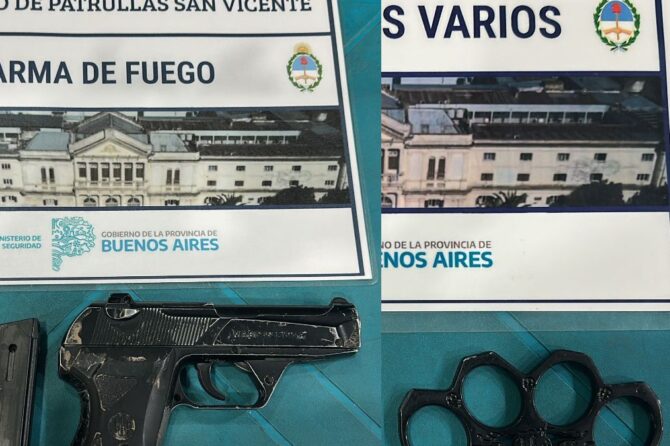 El robo se realizó en una calle de Alejandro Korn y se utilizaron un arma falsa y una manopla para amenazar a la victima.
