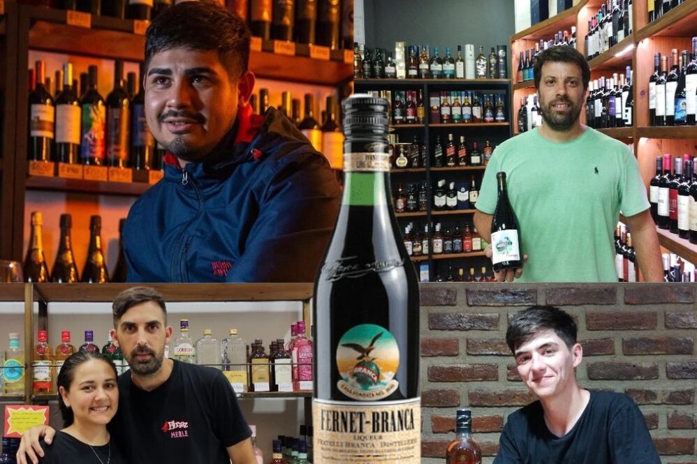 Fernando Llorente en la vinoteca Ebrios, ubicada en avenida Presidente Perón 4617, Alejandro Korn.