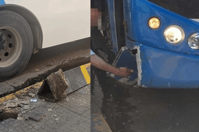 Un colectivo de Empresa San Vicente protagonizó un choque este martes por la mañana en pleno centro de Monte Grande.