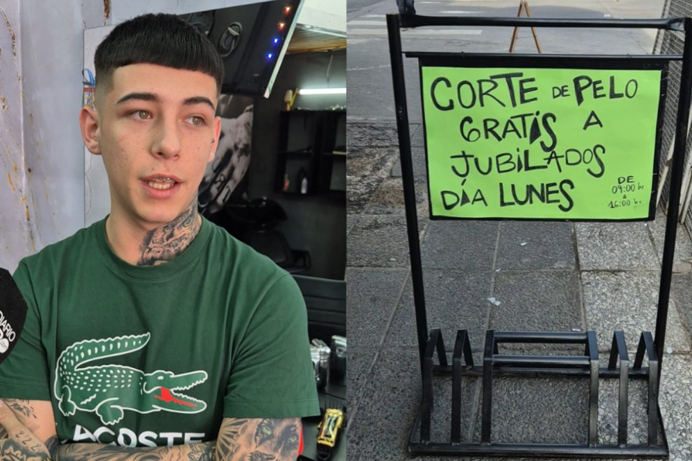 El joven de Lomas de Zamora corta pelo gratis a los jubilados desde mitad de año.