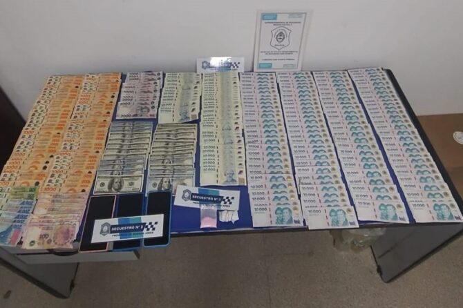 Secuestraron efectivo, drogas y una camioneta en San Vicente.