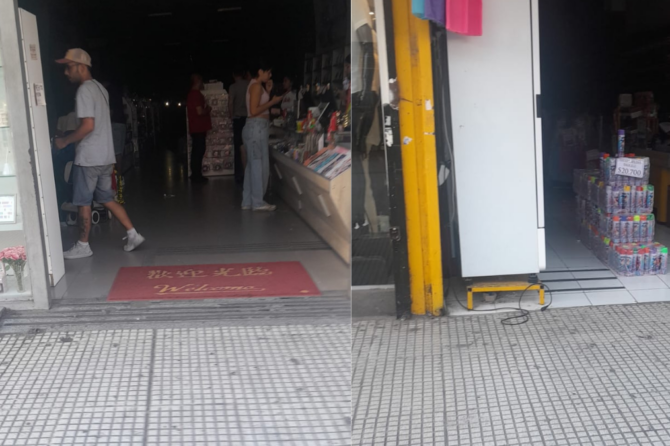 Algunos de los comercios afectados por el corte de luz en Lomas de Zamora.