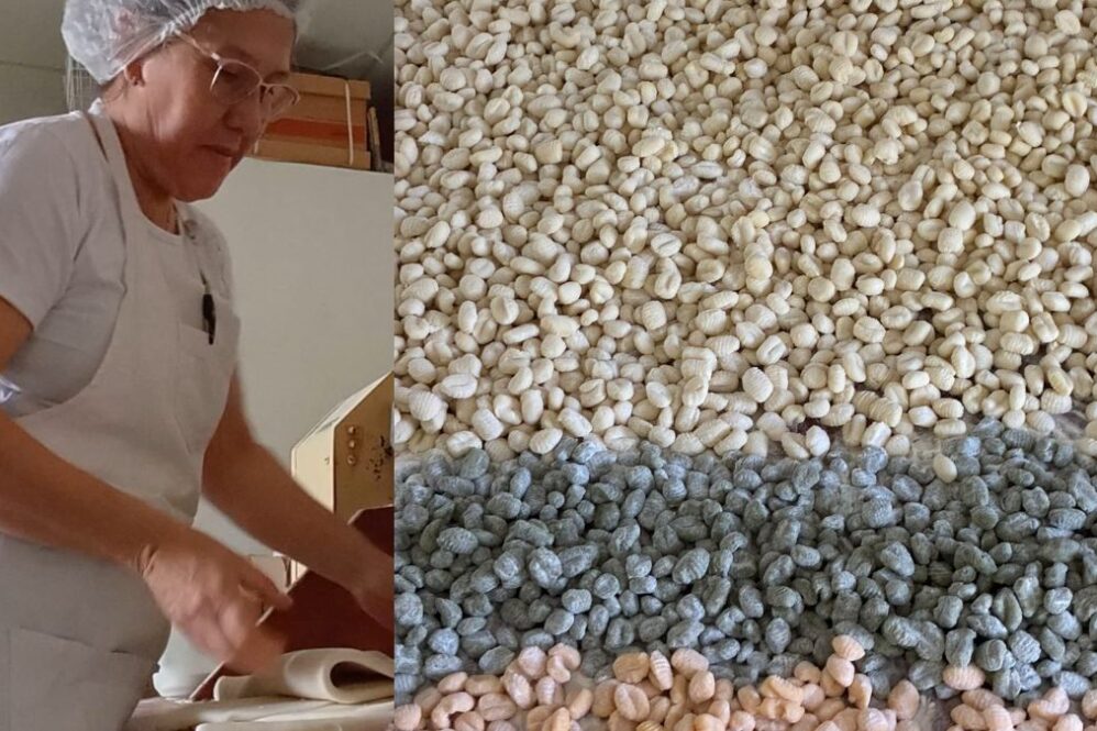 Dylan Carro en su fábrica de pastas frescas Doña Zule, ubicada en Sarmiento 1292, San Vicente.