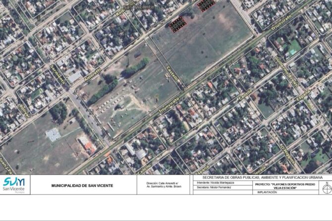 Nuevas obras de playones en el predio adyacente a la vieja estación de San Vicente.