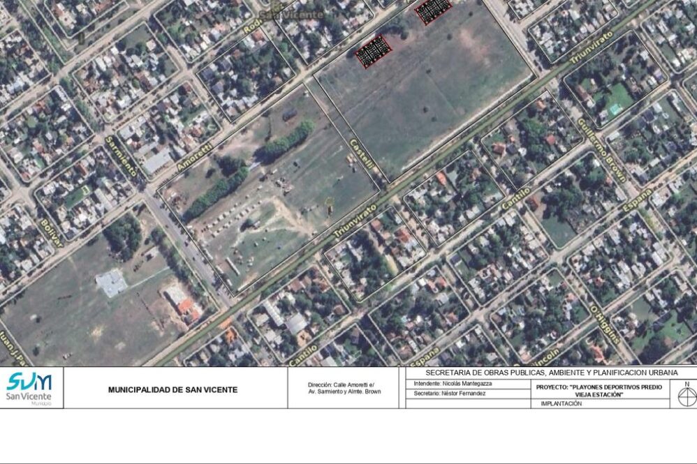 Nuevas obras de playones en el predio adyacente a la vieja estación de San Vicente.