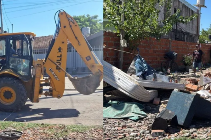 Los vecinos comenzaron a derrumbar el búnker ubicado en Lomas de Zamora.