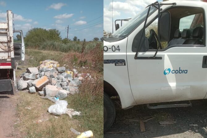 El Municipio de San Vicente secuestró dos vehículos que arrojaron escombros en la ruta 6.