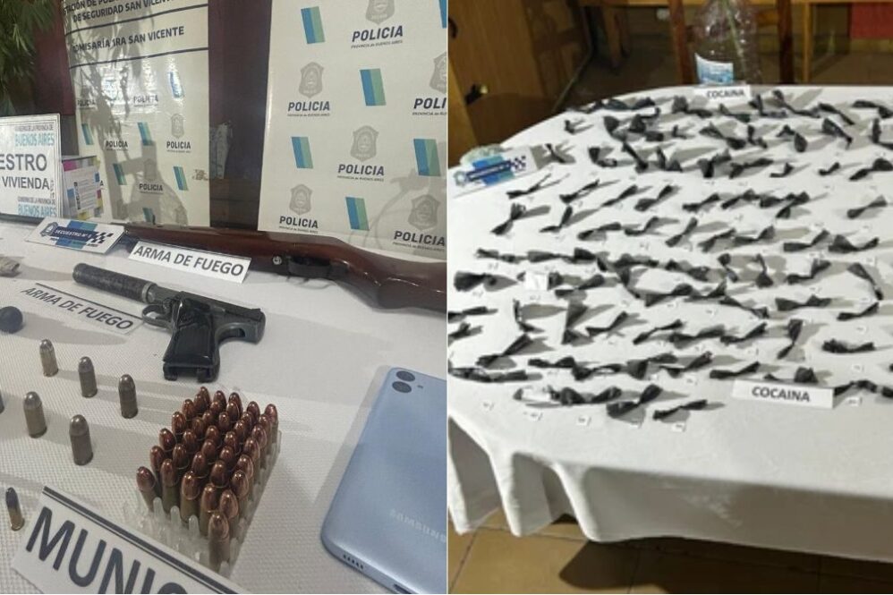 Elementos secuestrados en los allanamientos en San Vicente.