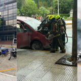El fuego fue controlado en pocos minutos gracias a la rápida intervención de los bomberos y la situación no pasó a mayores.