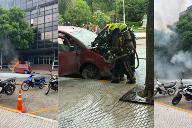 El fuego fue controlado en pocos minutos gracias a la rápida intervención de los bomberos y la situación no pasó a mayores.