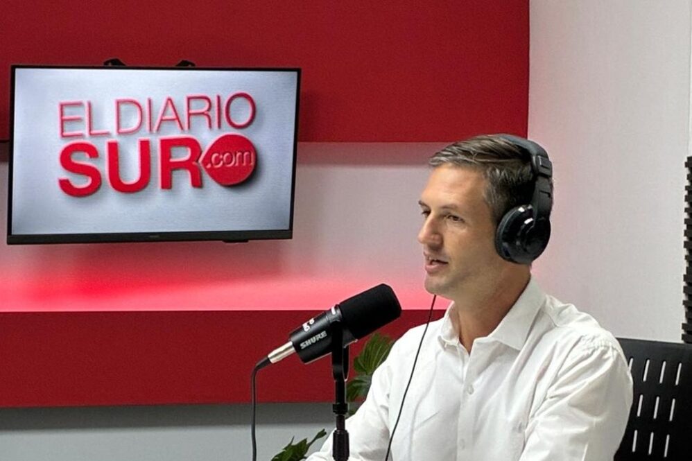 El intendente de San Vicente, Nicolás Mantegazza, junto a Nicolás Varela en el streaming de El Diario Sur.