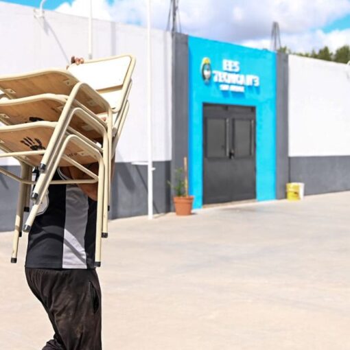 El intendente de San Vicente estuvo recorriendo las obras edilicias en la escuela técnica N°3.