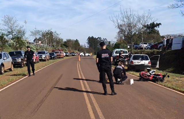 Motociclista herido tras choque con auto en San Vicente 2 Motociclista herido tras choque con auto en San Vicente