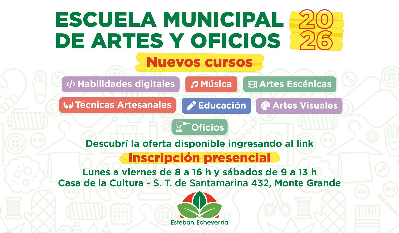 Inscripción a cursos laborales y artísticos en Esteban Echeverría 2 Inscripción a cursos laborales y artísticos en Esteban Echeverría