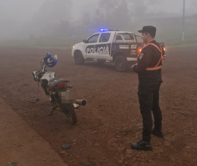Despiste en Ruta 14 deja motociclista con lesiones leves en San Vicente 2 Despiste en Ruta 14 deja motociclista con lesiones leves en San Vicente