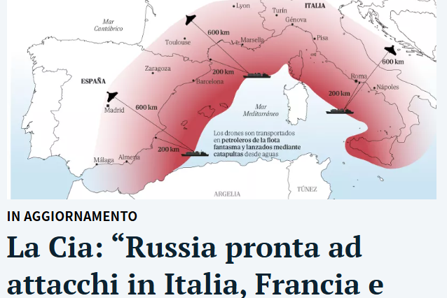 Impacto internacional de la alerta de ataque ruso con drones en España, Italia y Francia 2 El medio italiano destaca en su portada la noticia publicada por EL...