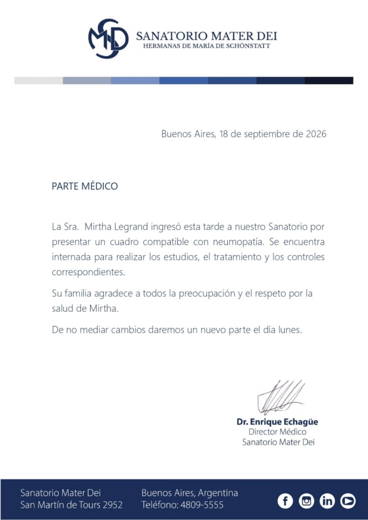 Riesgos de la neumopatía en Mirtha Legrand a los 99 años 2 Riesgos de la neumopatía en Mirtha Legrand a los 99 años