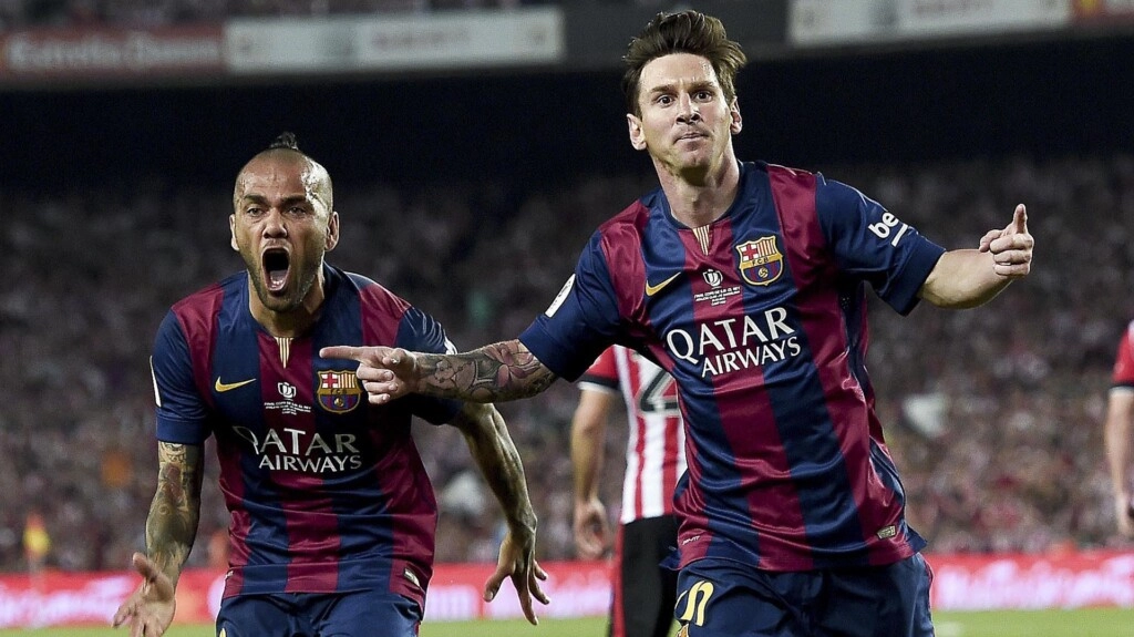 Excompañero de Messi detenido 14 meses, ahora pastor y llegará a Salta en octubre 2 MESSI GRITA UNO DE LOS TANTOS GOLES QUE HIZO PARA EL BARÇA Y DANI ALVES CORRE PARA ABRAZARLO.