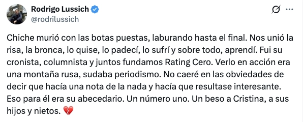 Rodrigo Lussich se despide de Chiche Gelblung tras renunciar a Polémica en el Bar 2 LA DESPEDIDA DE RODRIGO LUSSICH A CHICHE GELBLUNG