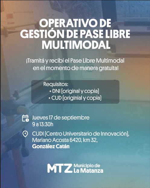 Entrega y asesoramiento del Pase Libre por Discapacidad en CUDI La Matanza 3 Entrega y asesoramiento del Pase Libre por Discapacidad en CUDI La Matanza
