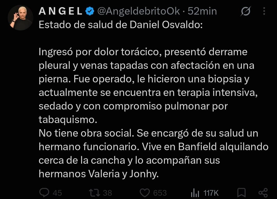 Daniel Osvaldo en terapia intensiva, sedado y sin obra social 2 Daniel Osvaldo en terapia intensiva, sedado y sin obra social