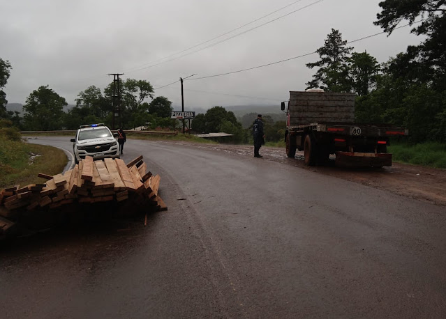 Camión se despistó y derramó madera en Ruta 11 3 Camión se despistó y derramó madera en Ruta 11