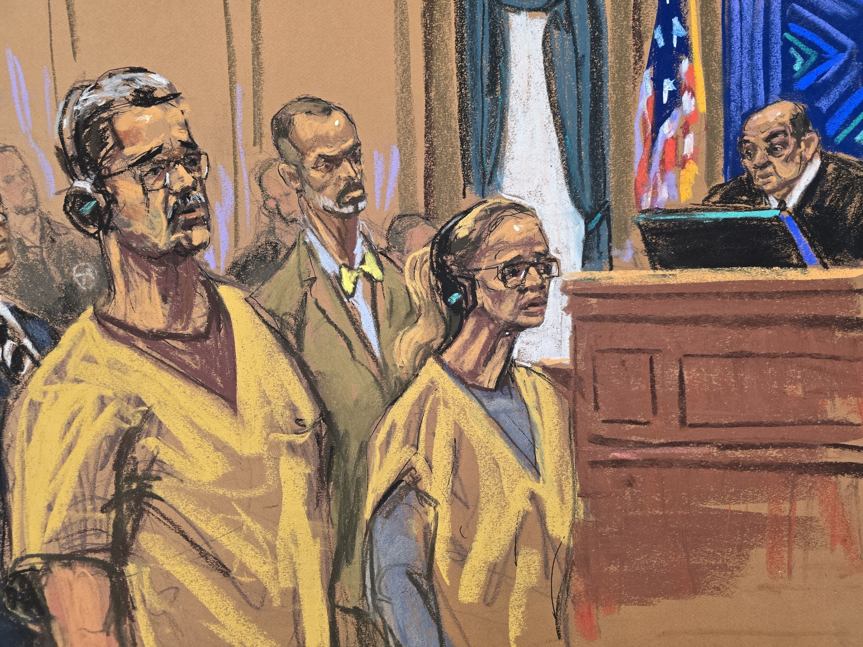 Denuncias de tortura persiguen a Nicolás Maduro en Nueva York 2 Dibujo que muestra al depuesto líder venezolano Nicolás Maduro y su esposa, Cilia Flores.